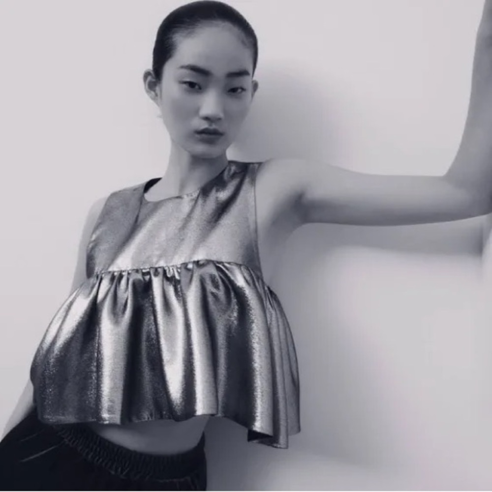 Zara Shimmery Ruffled Top - Picture 4 of 8